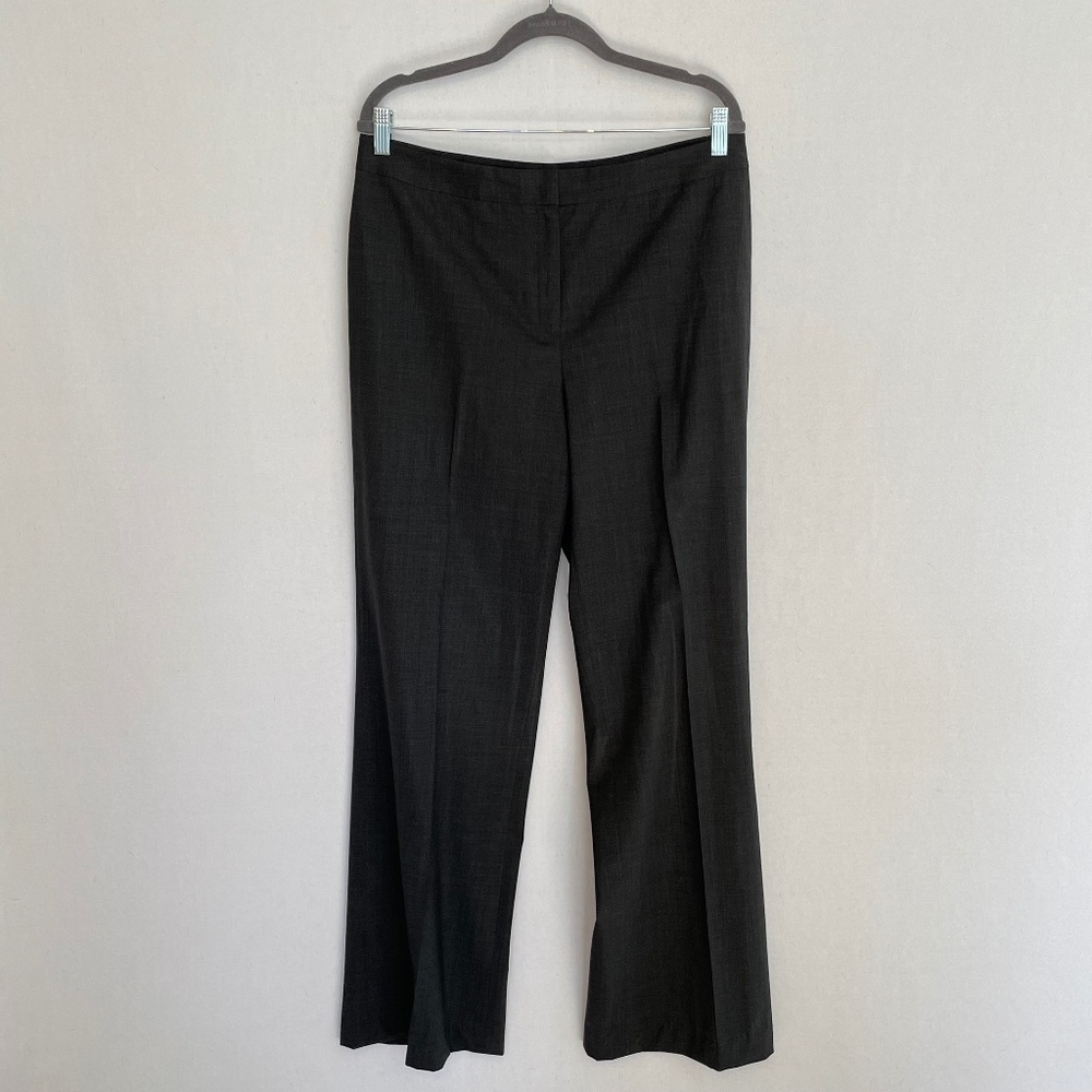 LAFAYETTE 148 Women’s Size 12 Gray Wool Menswear Style Trousers Straight Leg